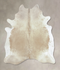 Beige and White X-Large Brazilian Cowhide Rug 7'7