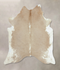 Beige and White XX-Large Brazilian Cowhide Rug 7'10