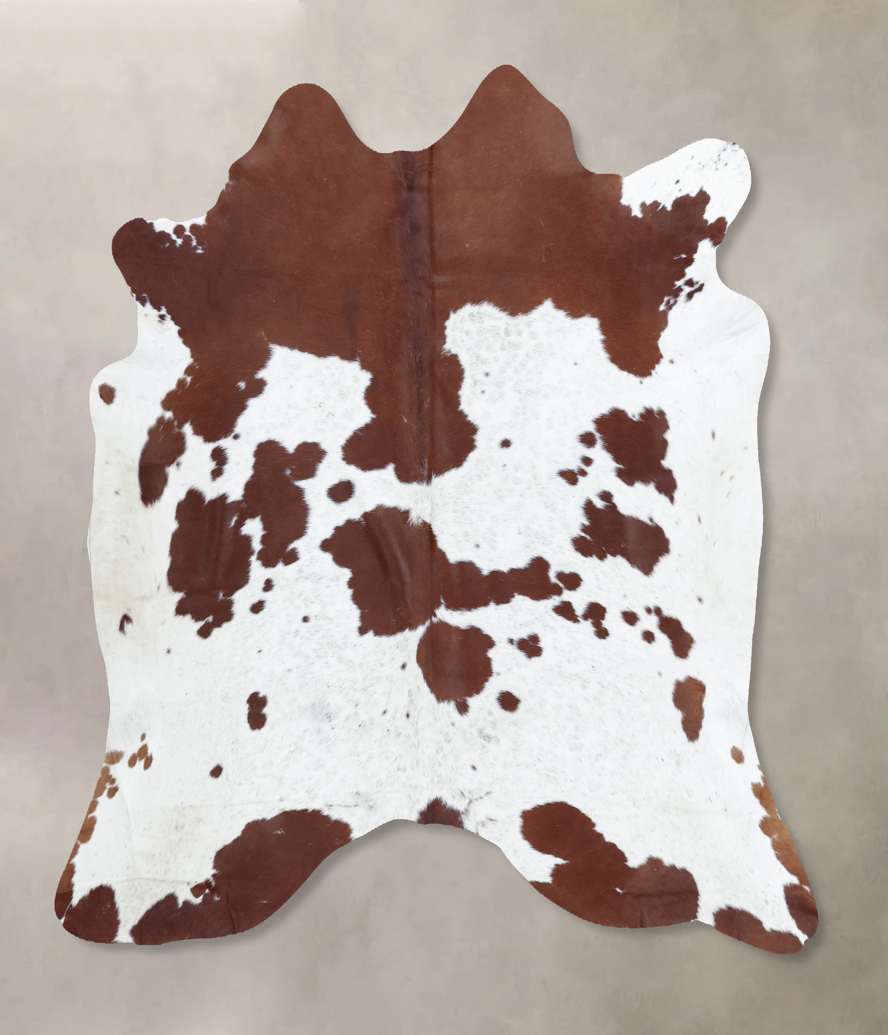 Brown and White Cowhide Rug #B9515