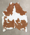 Brown and White Large Brazilian Cowhide Rug 6'5