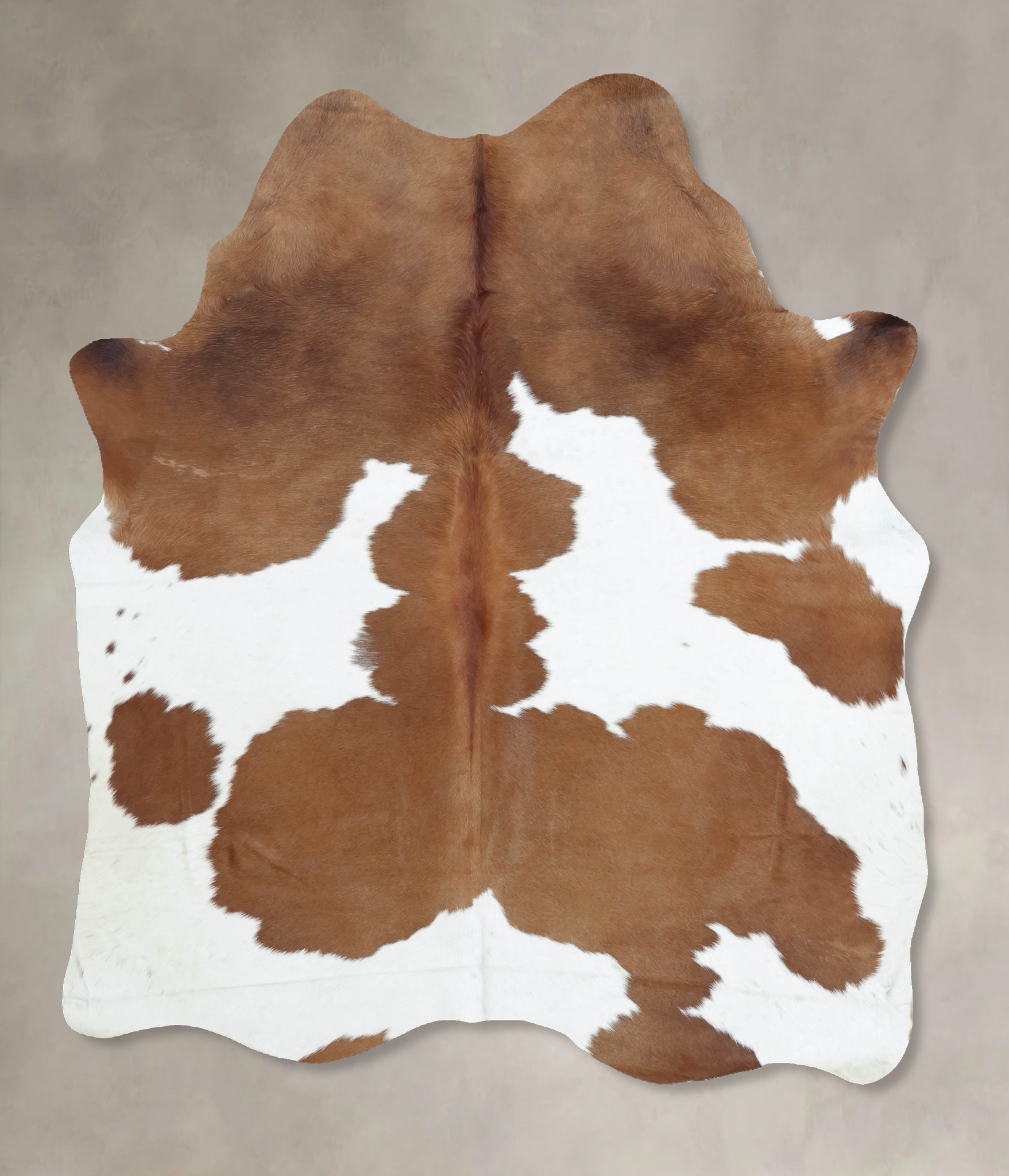 Brown and White Cowhide Rug #B9517