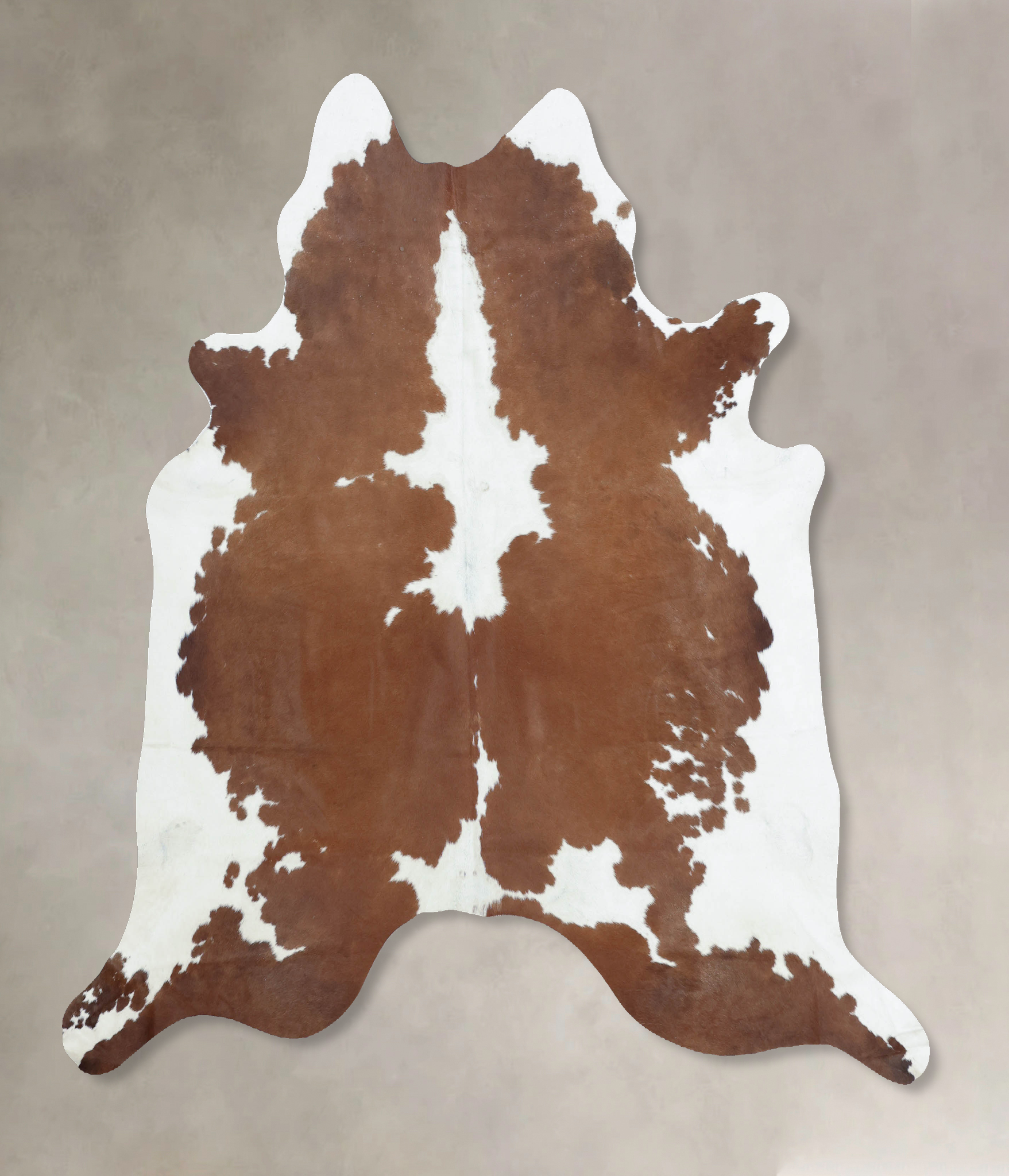 Brown and White Cowhide Rug #B9524