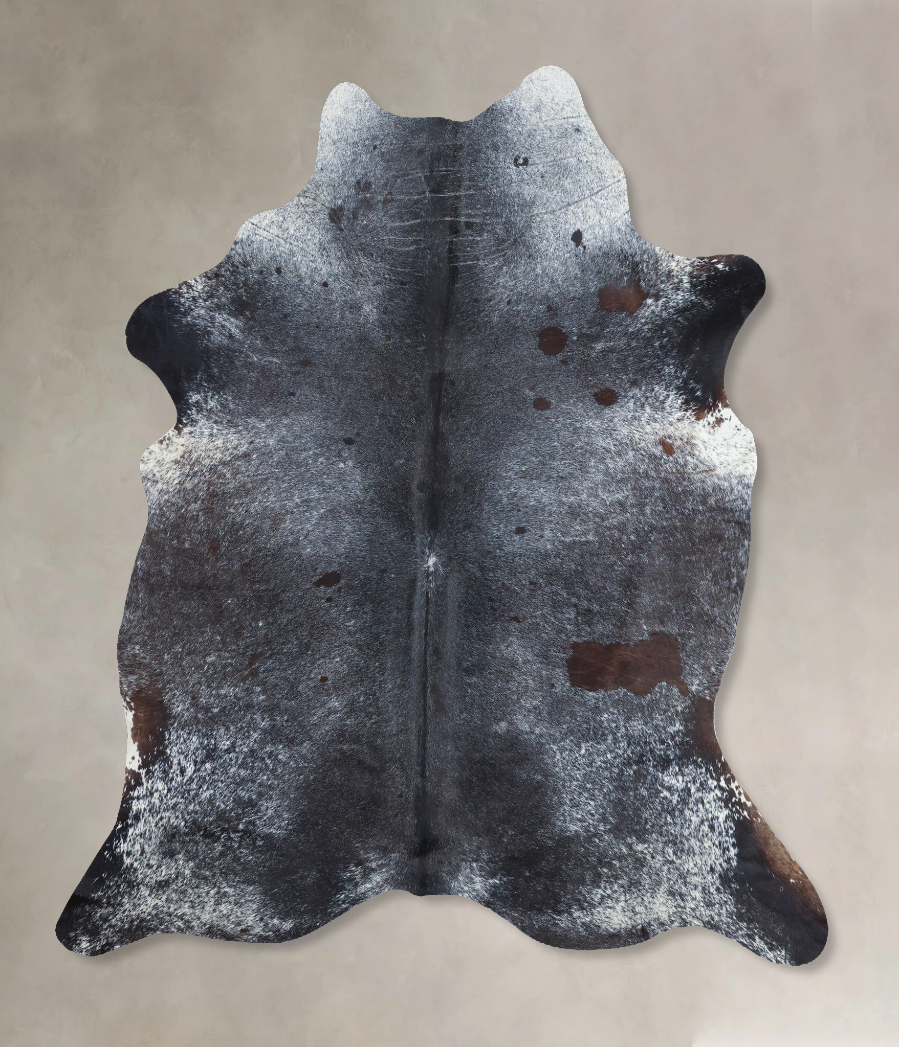 Salt and Pepper Black Cowhide Rug #B9557