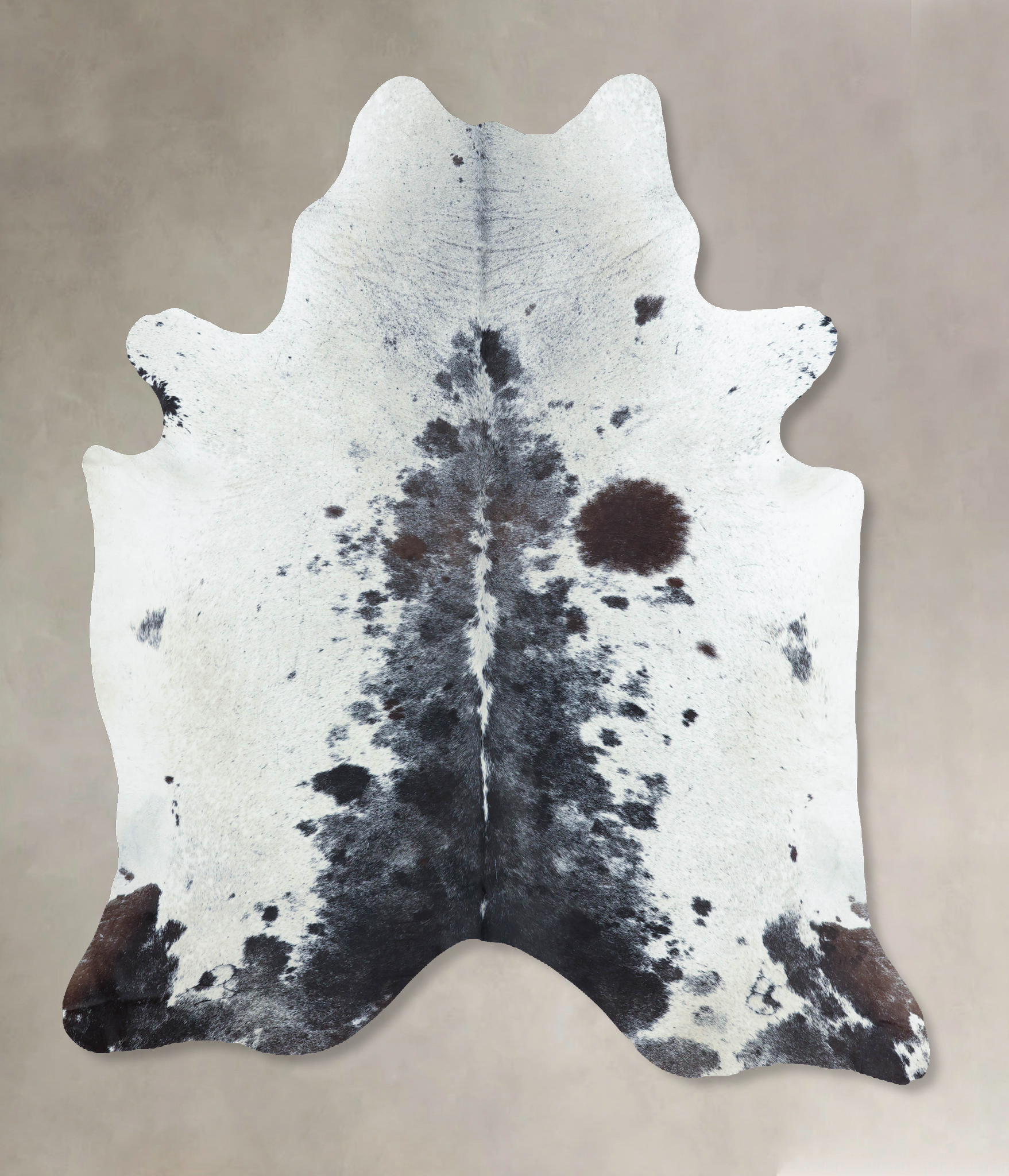 Salt and Pepper Black Cowhide Rug #B9571