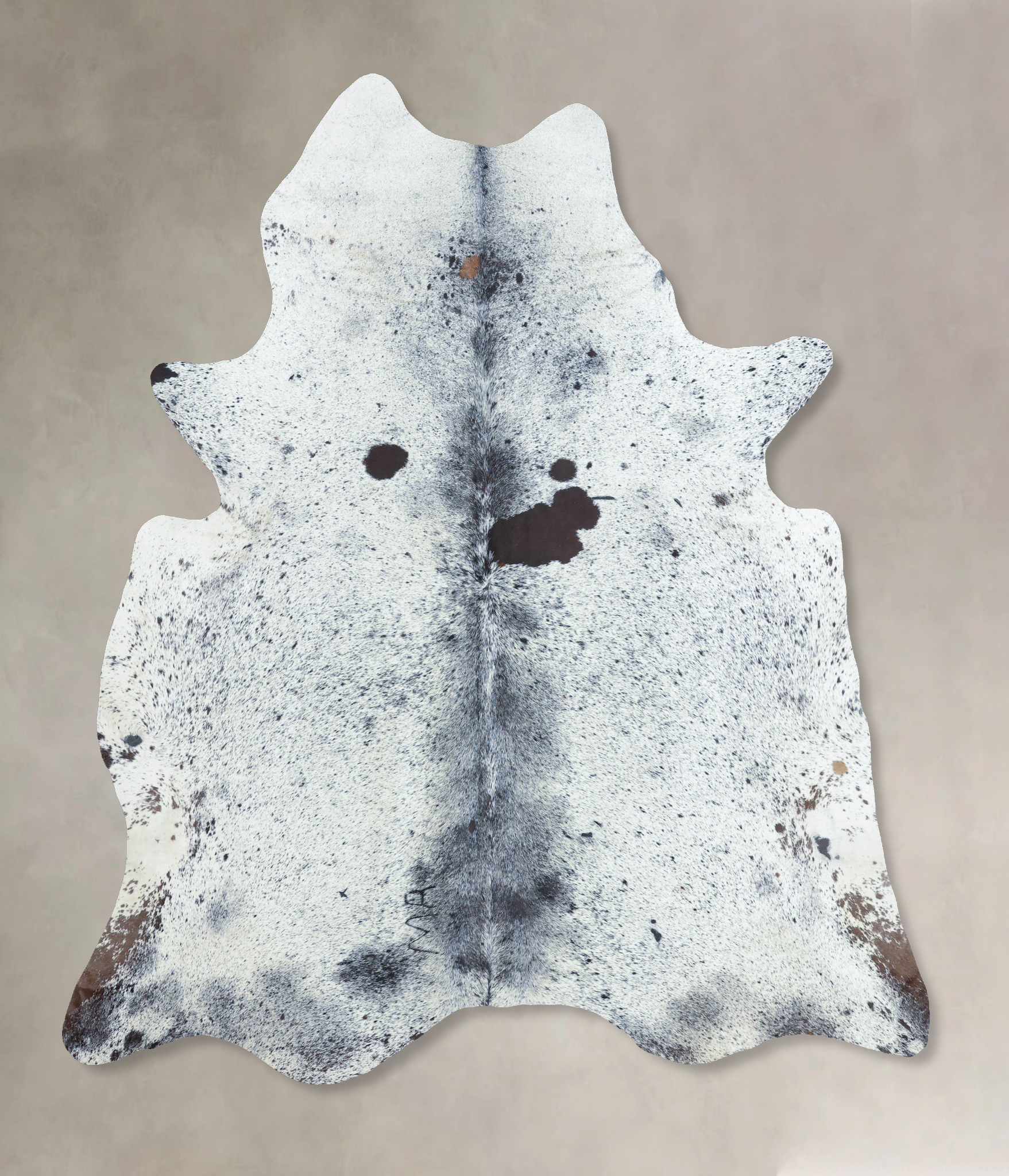 Salt and Pepper Black Cowhide Rug #B9609