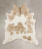 Beige and White XX-Large Brazilian Cowhide Rug 8'4