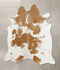 Beige and White X-Large Brazilian Cowhide Rug 6'11