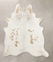 Beige and White X-Large Brazilian Cowhide Rug 7'5