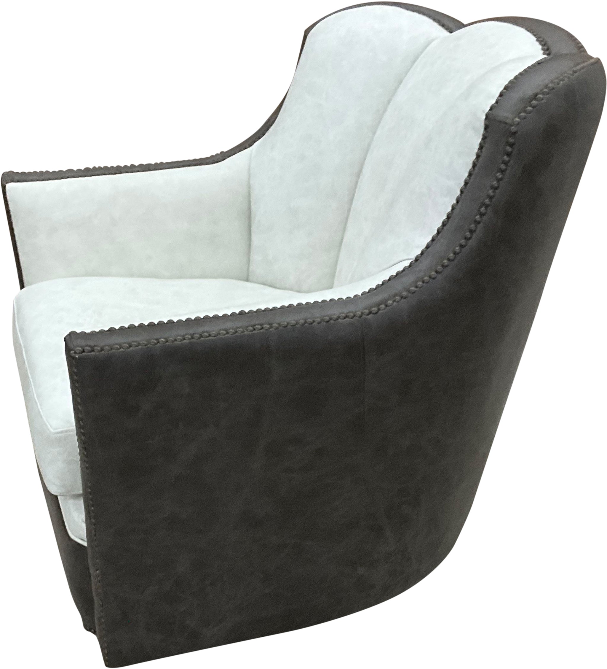 Silver Range Contemporary Western Channelback Swivel Glider