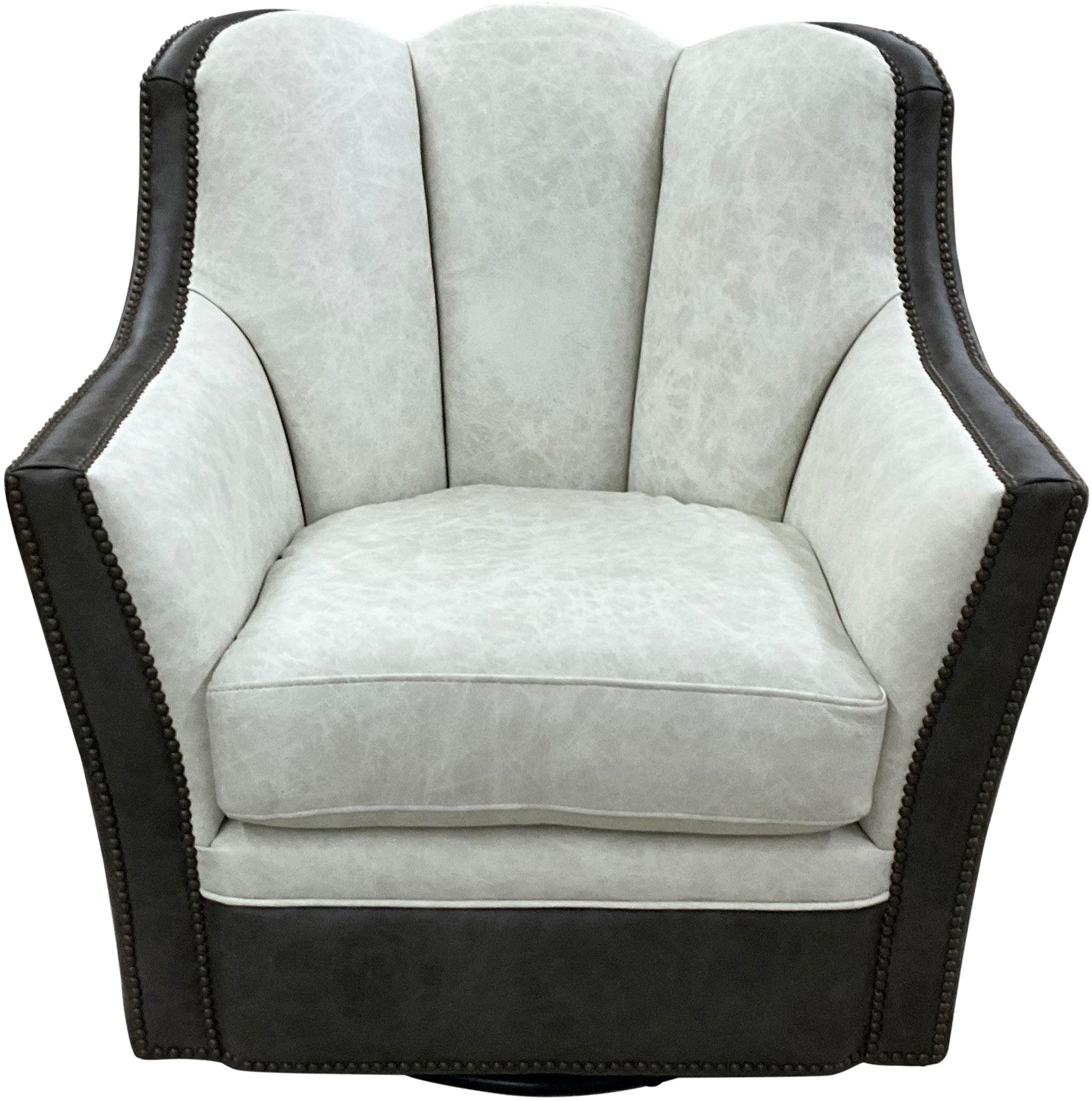 Silver Range Contemporary Western Channelback Swivel Glider