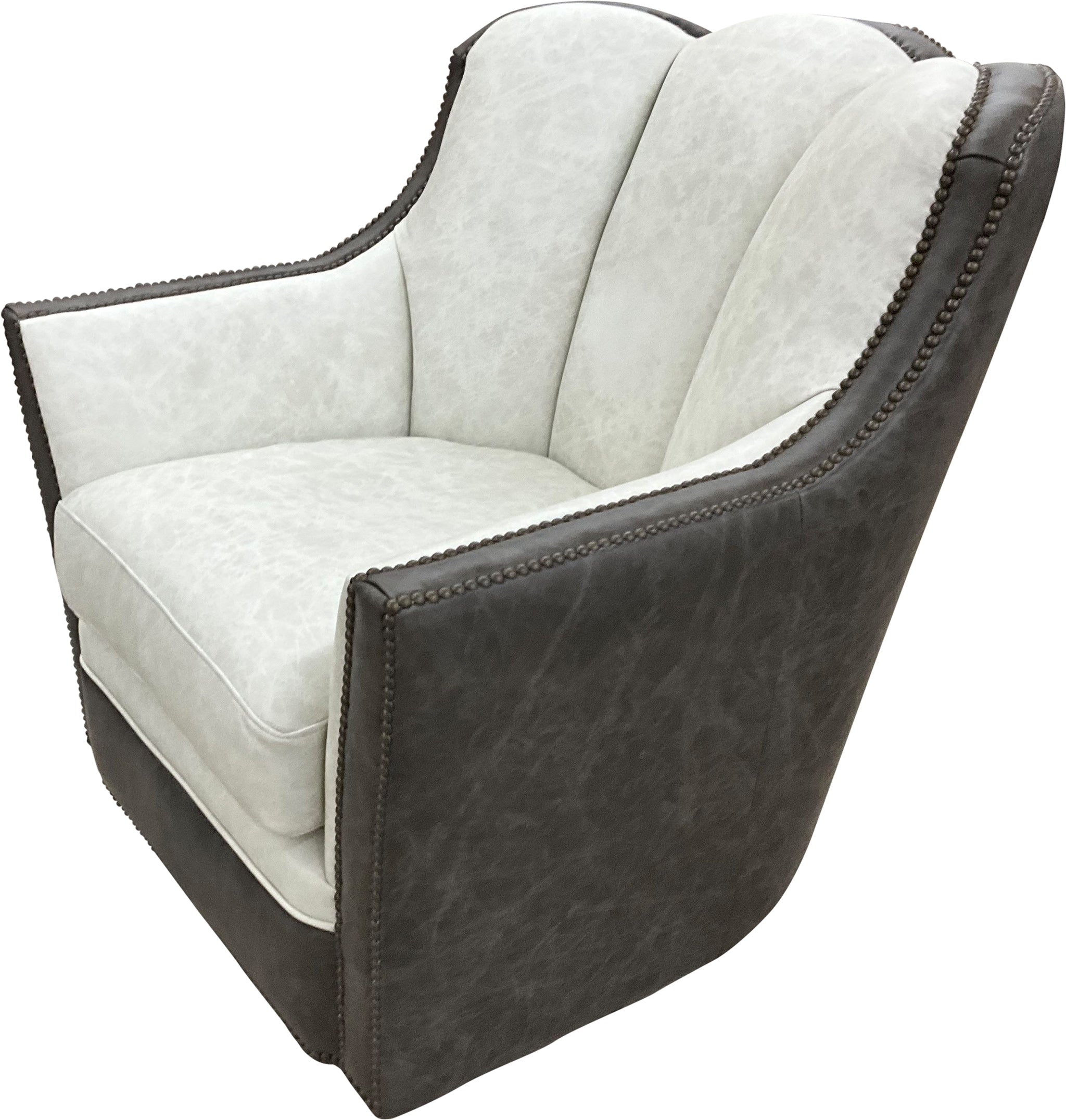 Silver Range Contemporary Western Channelback Swivel Glider