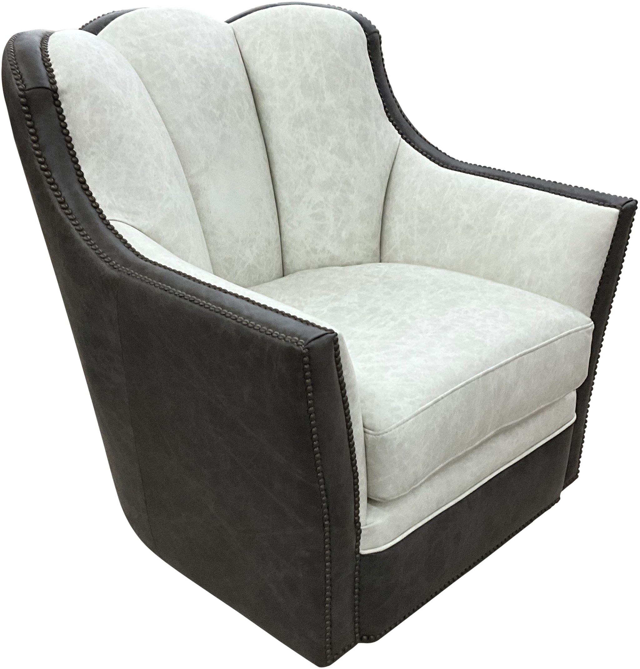 Silver Range Contemporary Western Channelback Swivel Glider