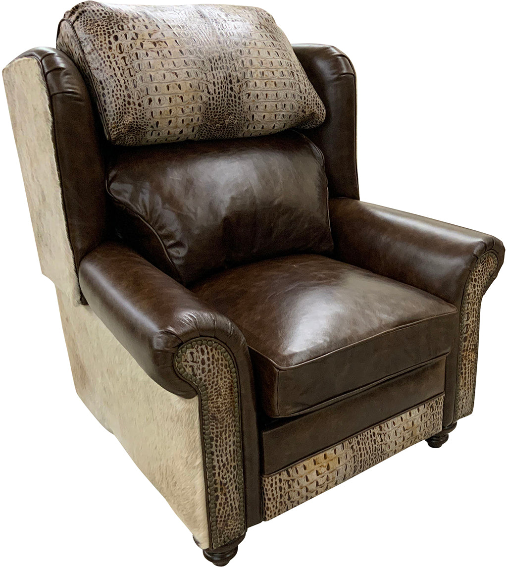 White Cowhide Recliner