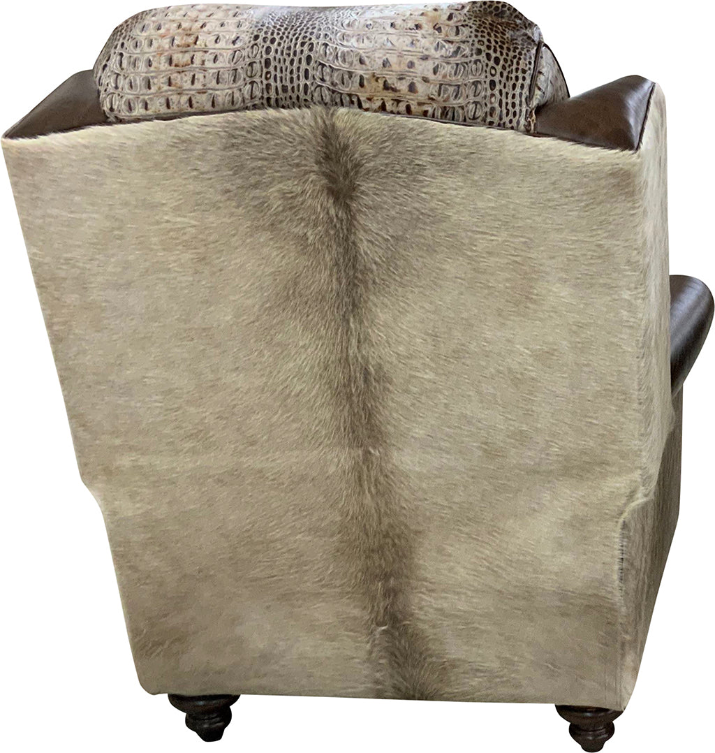 White Cowhide Recliner