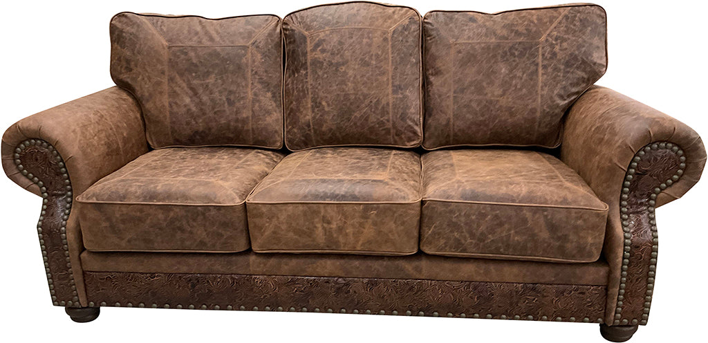 Hacienda Straight Back Western Cowhide Sofa