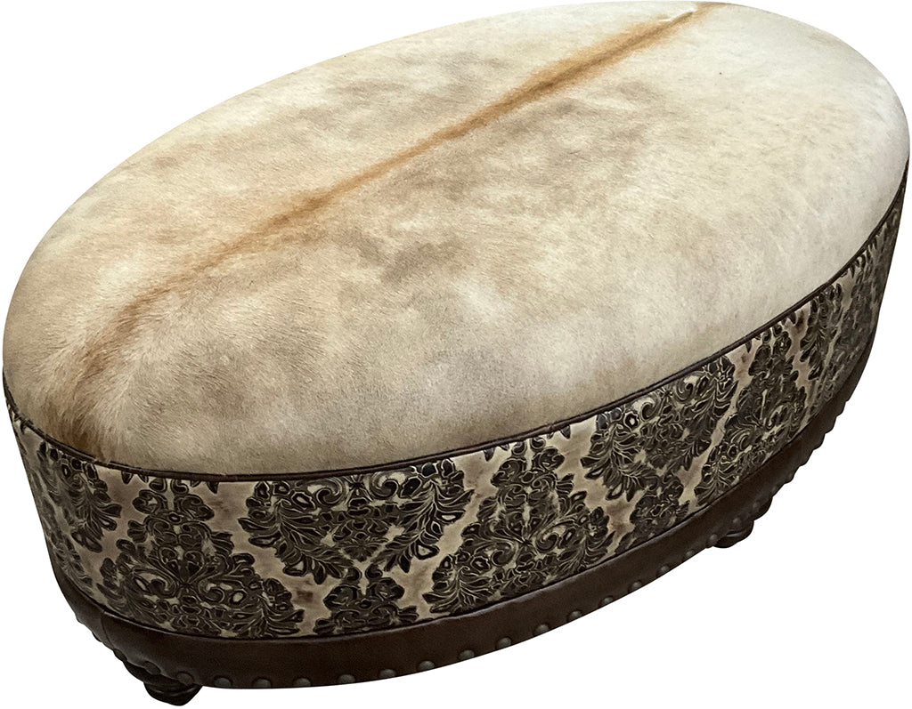 French Cowboy Ottoman - 60" x 36" Oval