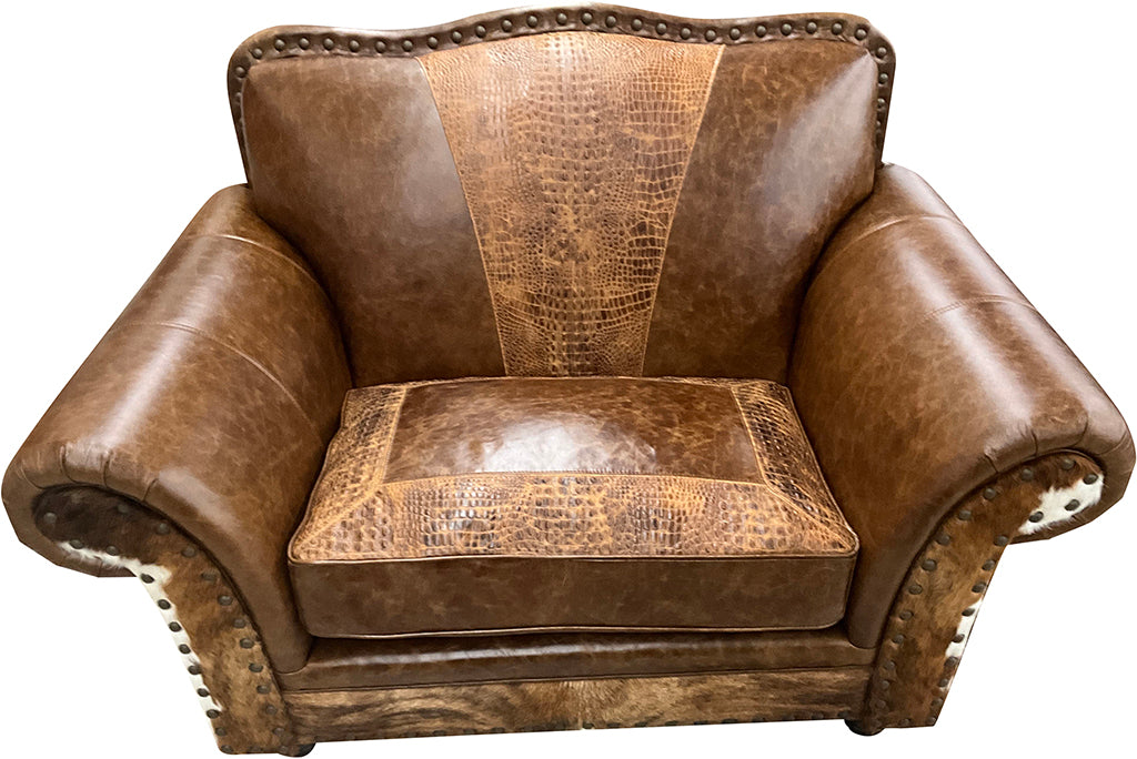 Stockyard Western Leather Chair and 1/2