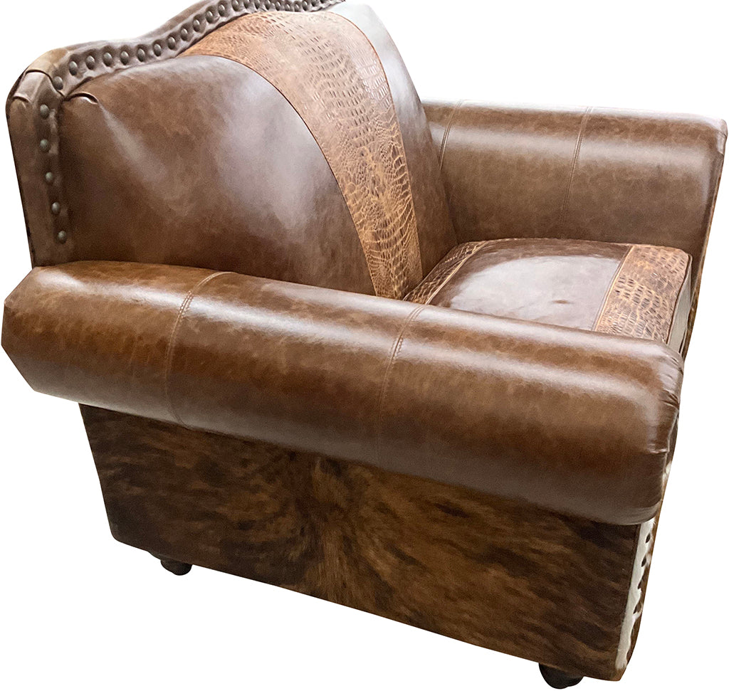 Stockyard Western Leather Chair and 1/2