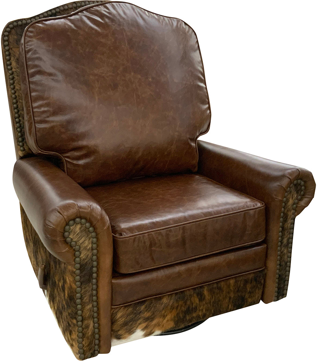 Vaquero King Cowhide Swivel Glider Recliner