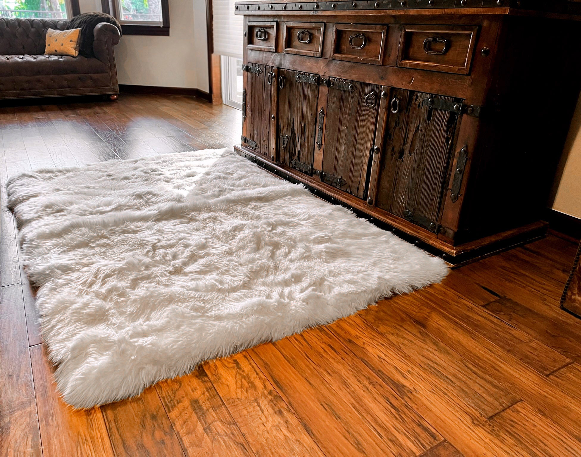 Linen New Zealand Sheepskin Area Rug 4' x 6' by Hudson Hides