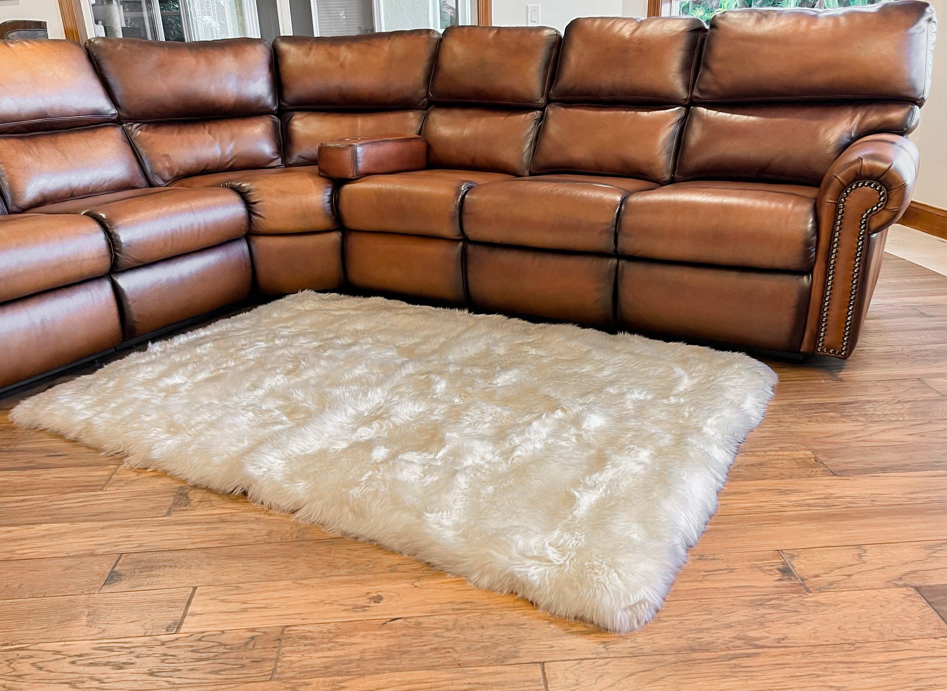 Linen New Zealand Sheepskin Area Rug 4' x 6' by Hudson Hides