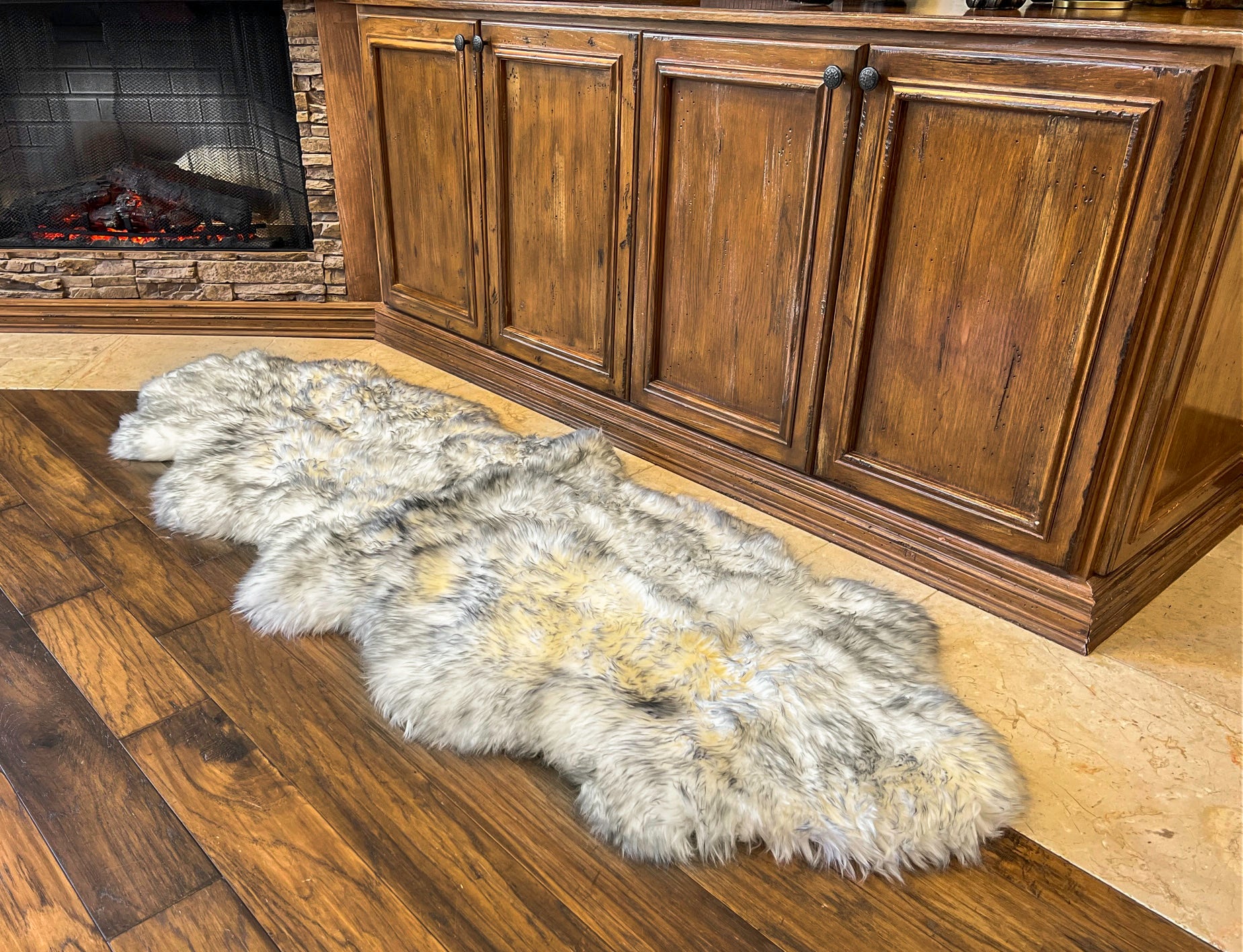 Gray Mist New Zealand Sheepskin 2-Pelt 2' x 6' by Hudson Hides