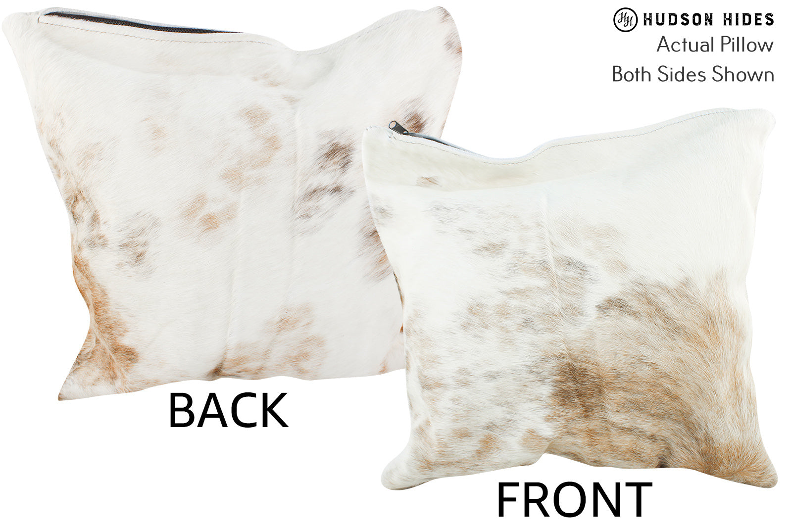 Ivory with Beige Cowhide Pillow #36015