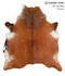 Brown and White X-Large Brazilian Cowhide Rug 6'10