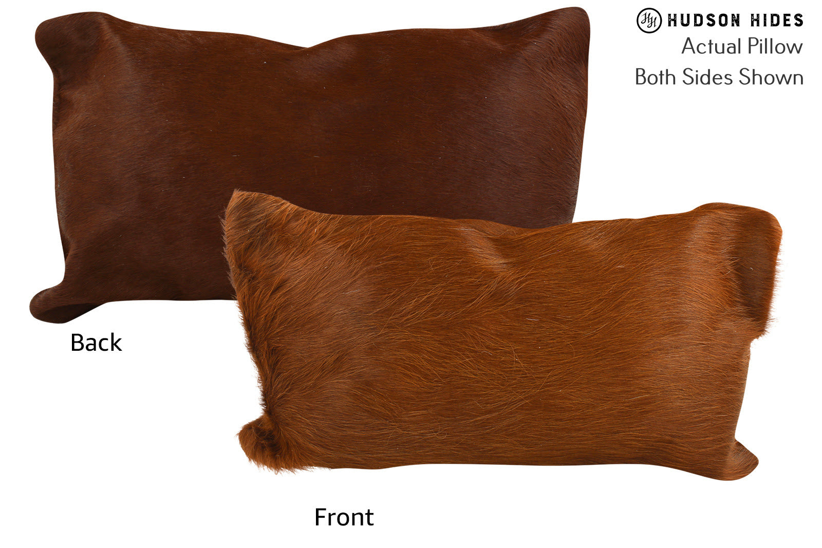 Solid Brown Cowhide Pillow #72100