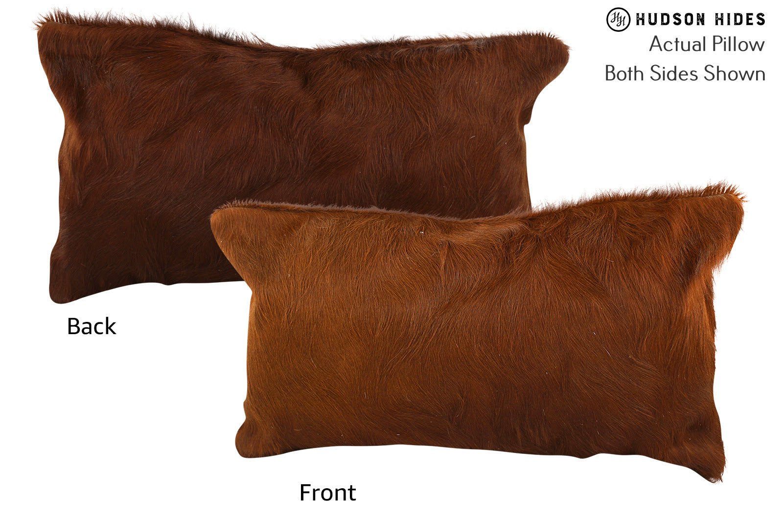 Solid Brown Cowhide Pillow #72105