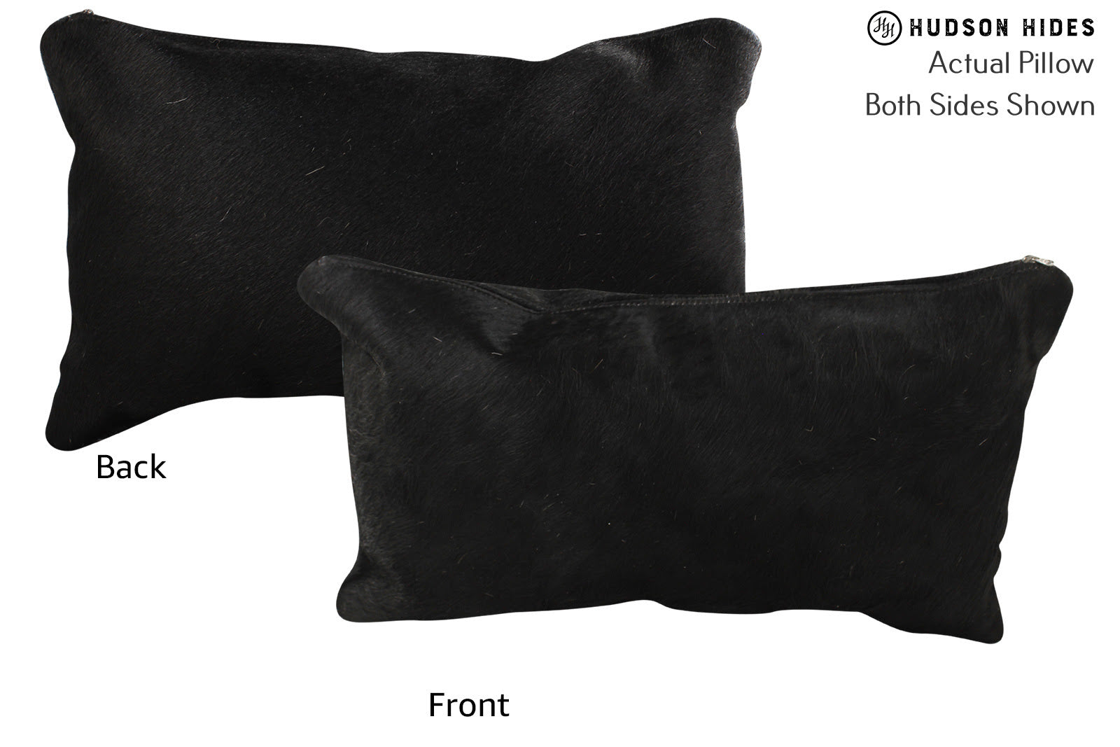 Solid Black Cowhide Pillow #72221