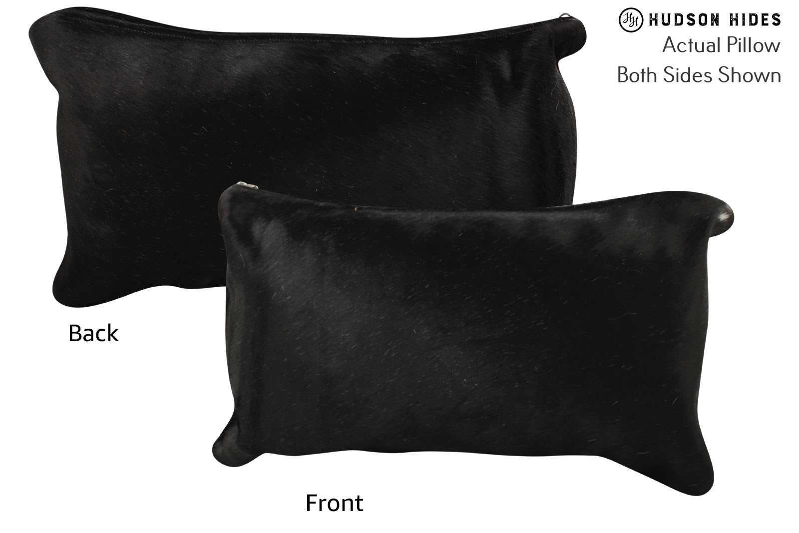 Solid Black Cowhide Pillow #72254