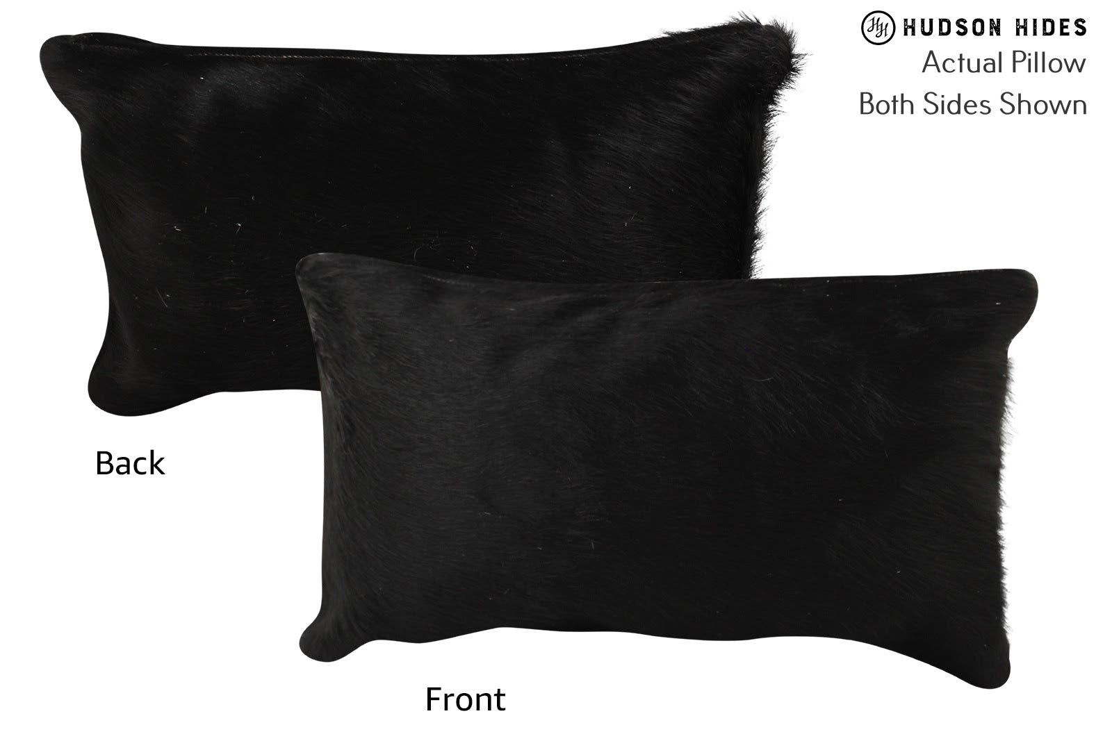 Solid Black Cowhide Pillow #72255