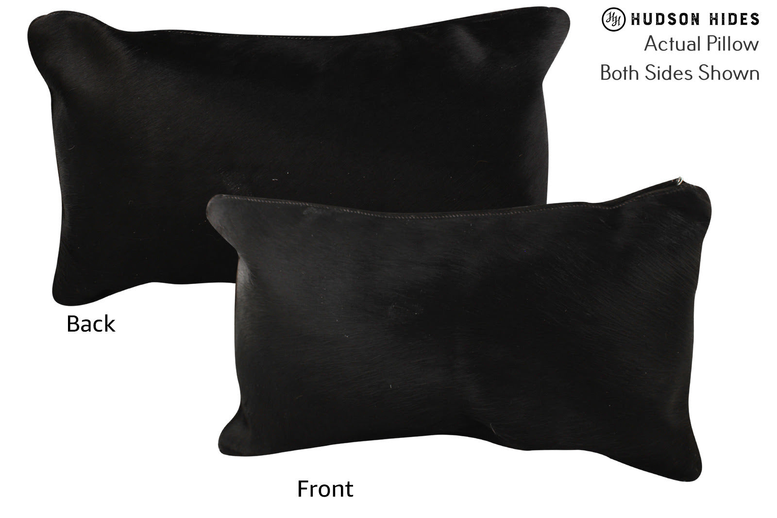 Solid Black Cowhide Pillow #72257