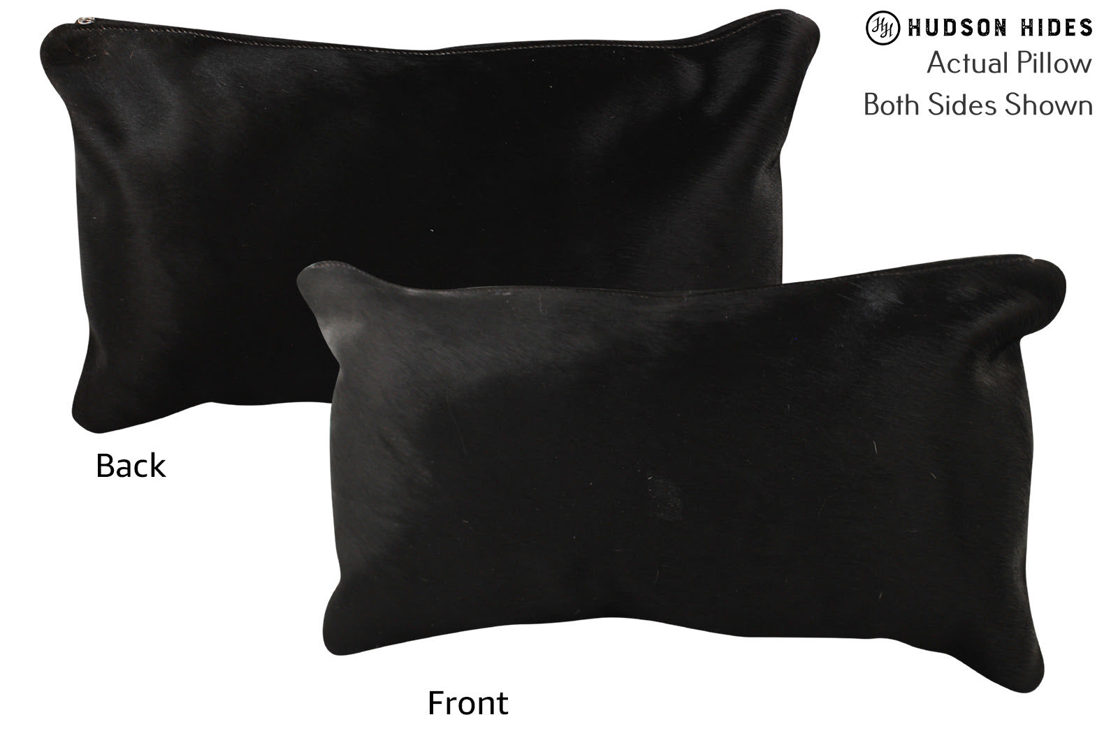 Solid Black Cowhide Pillow #72258