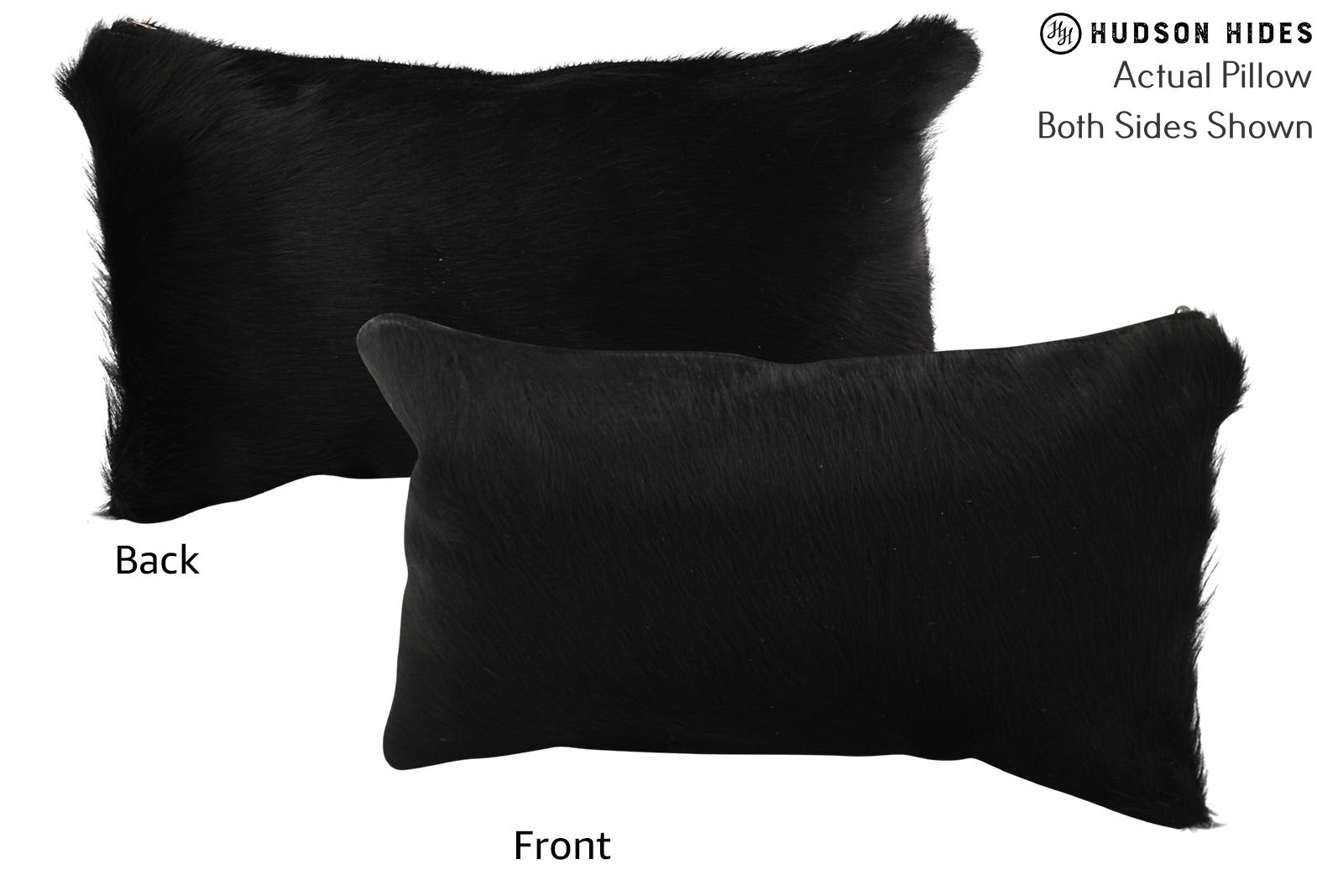 Solid Black Cowhide Pillow #72269