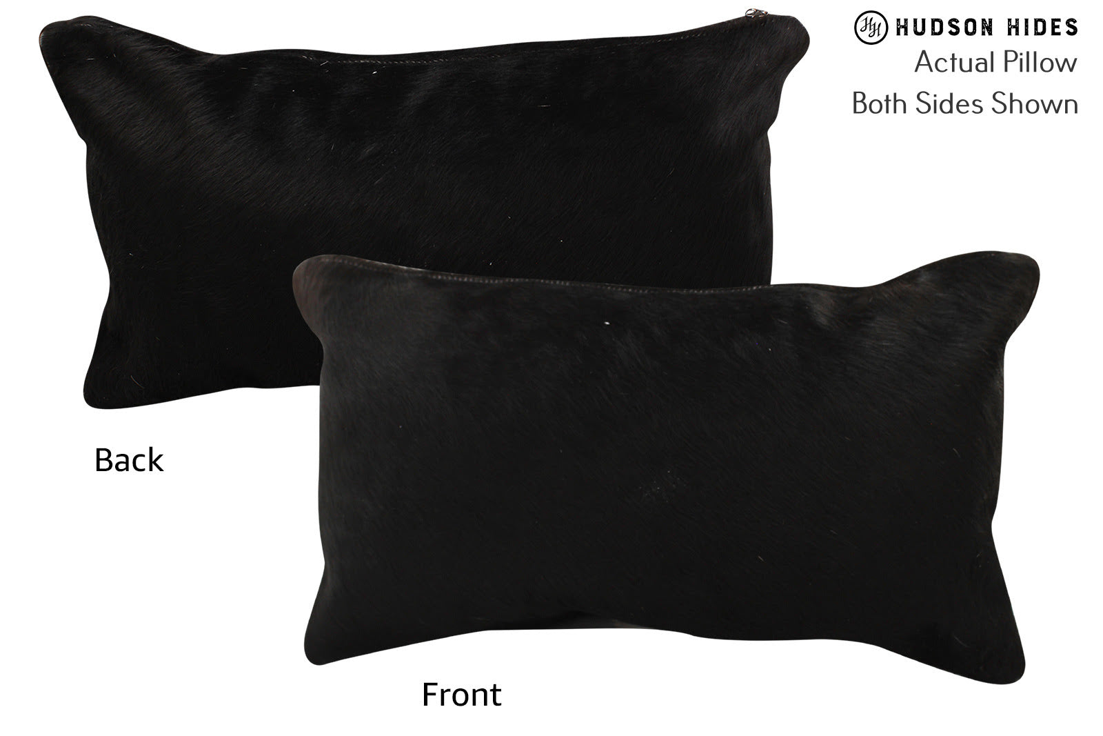 Solid Black Cowhide Pillow #72270