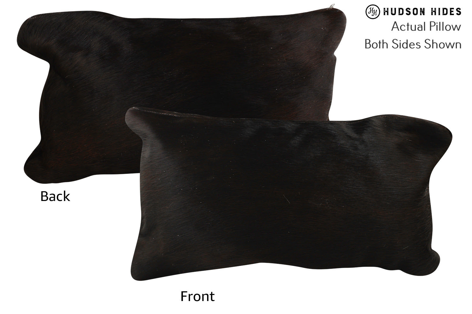 Solid Black Cowhide Pillow #72281