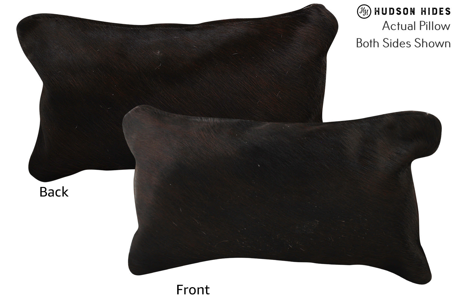 Solid Black Cowhide Pillow #72284