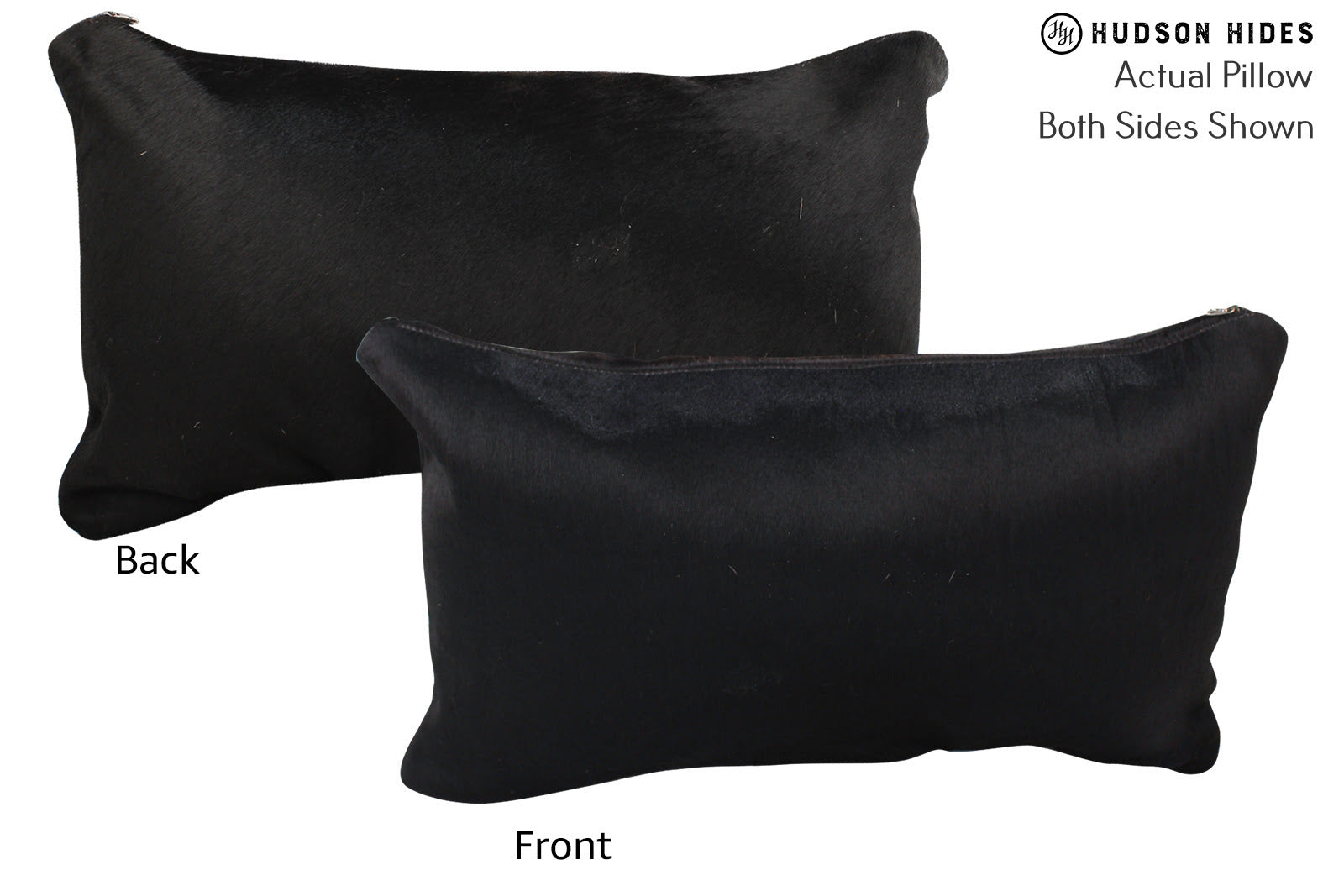 Solid Black Cowhide Pillow #72290