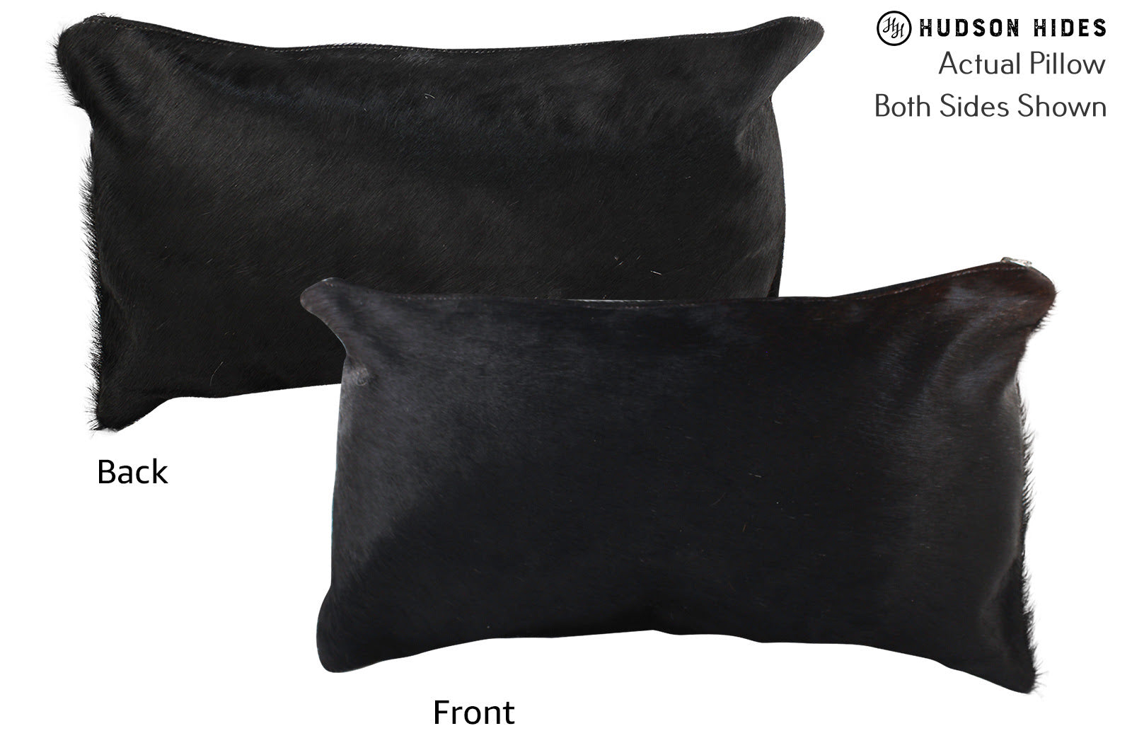 Solid Black Cowhide Pillow #72291