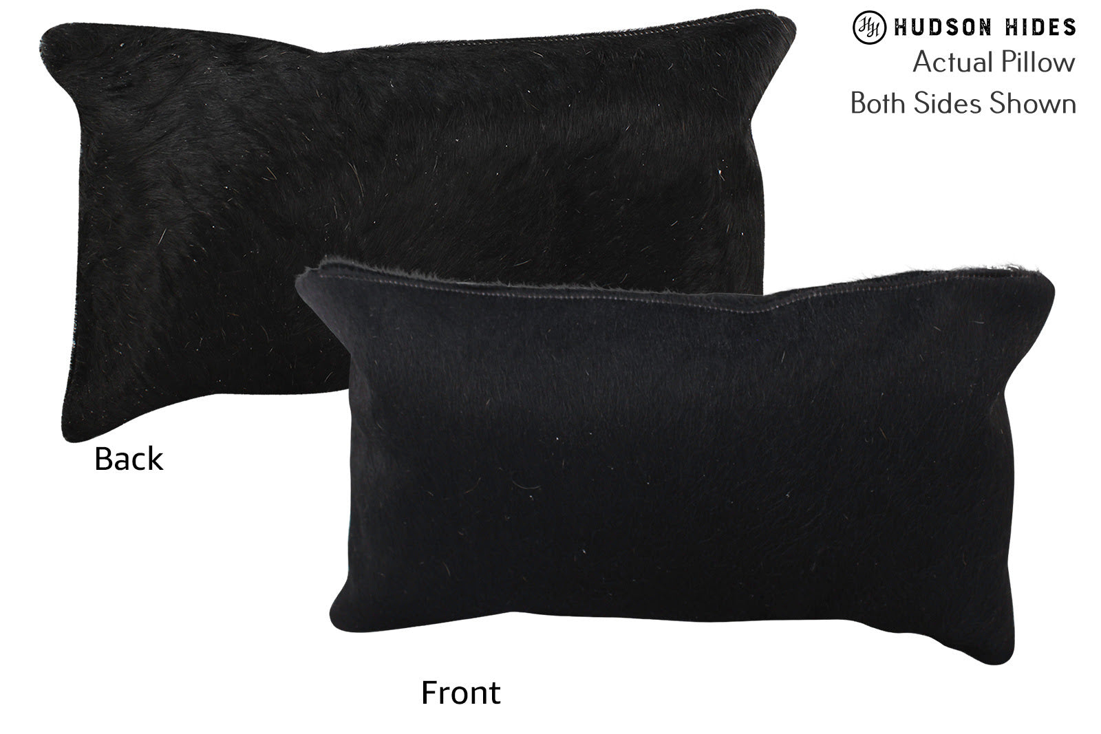 Solid Black Cowhide Pillow #72292