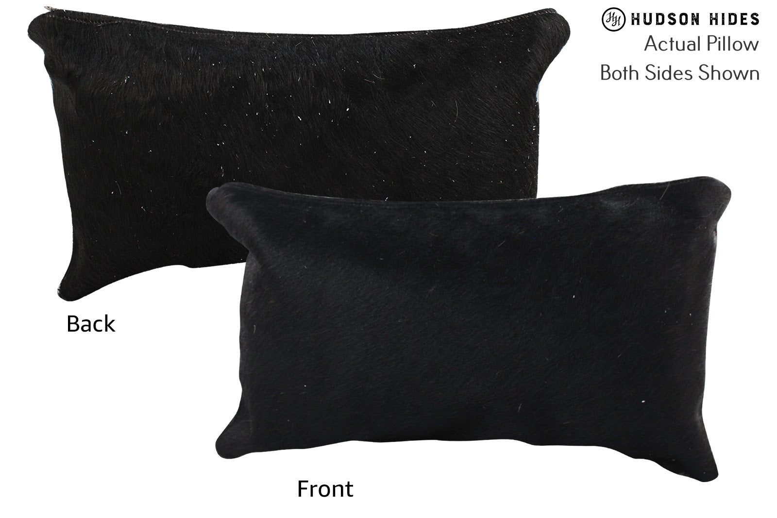 Solid Black Cowhide Pillow #72293