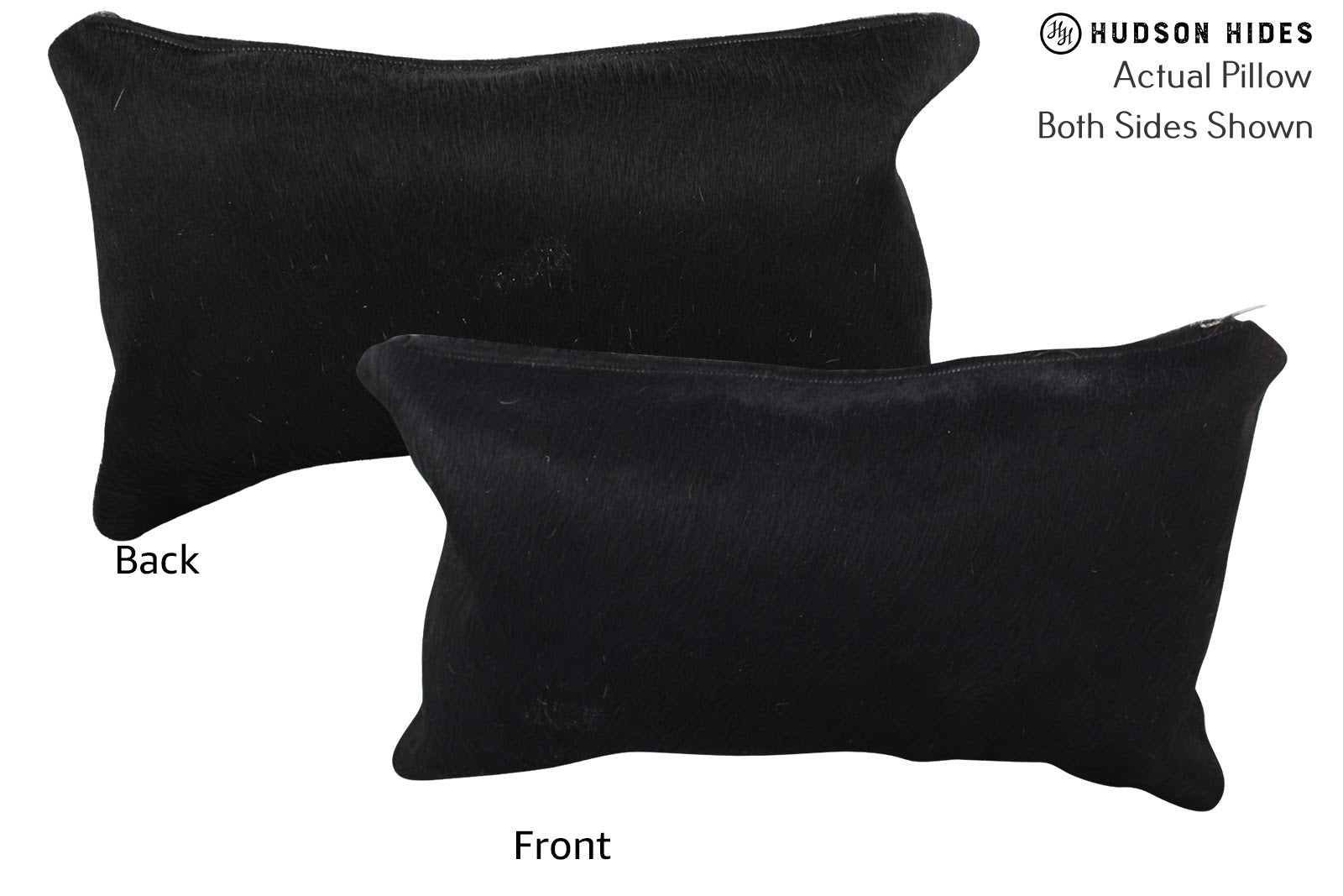 Solid Black Cowhide Pillow #72294