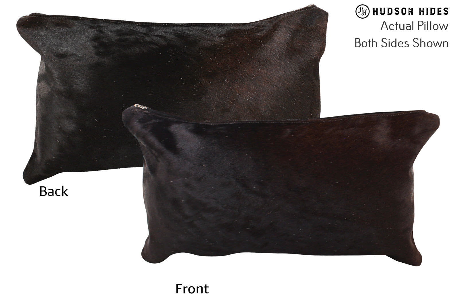 Solid Black Cowhide Pillow #72332