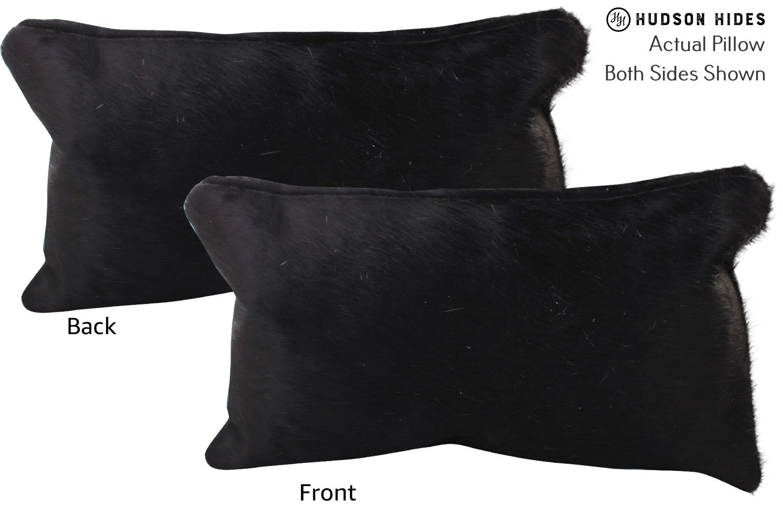 Solid Black Cowhide Pillow #72333