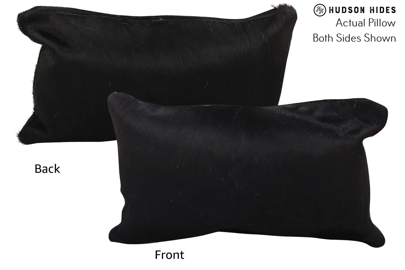 Solid Black Cowhide Pillow #72380