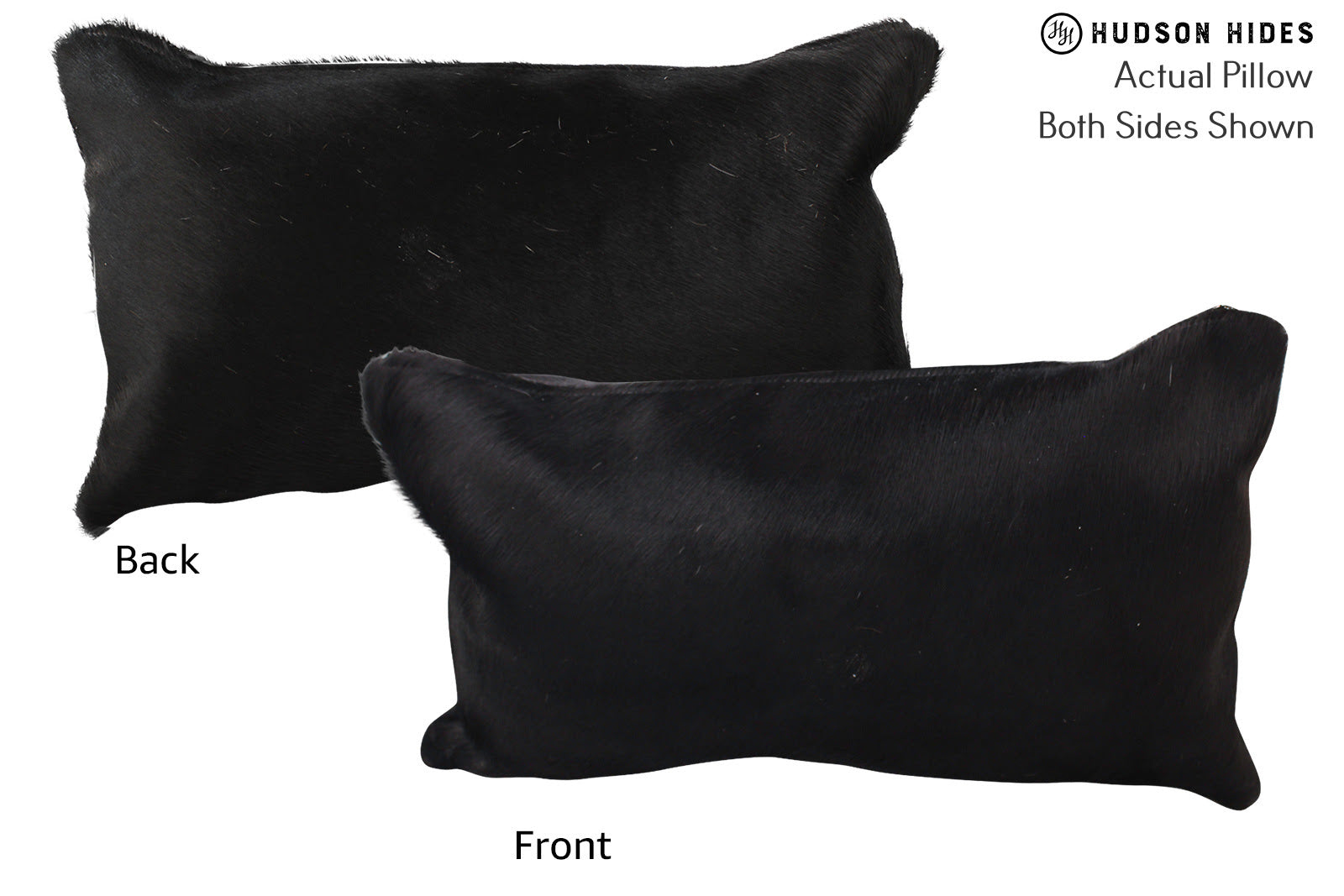 Solid Black Cowhide Pillow #72381