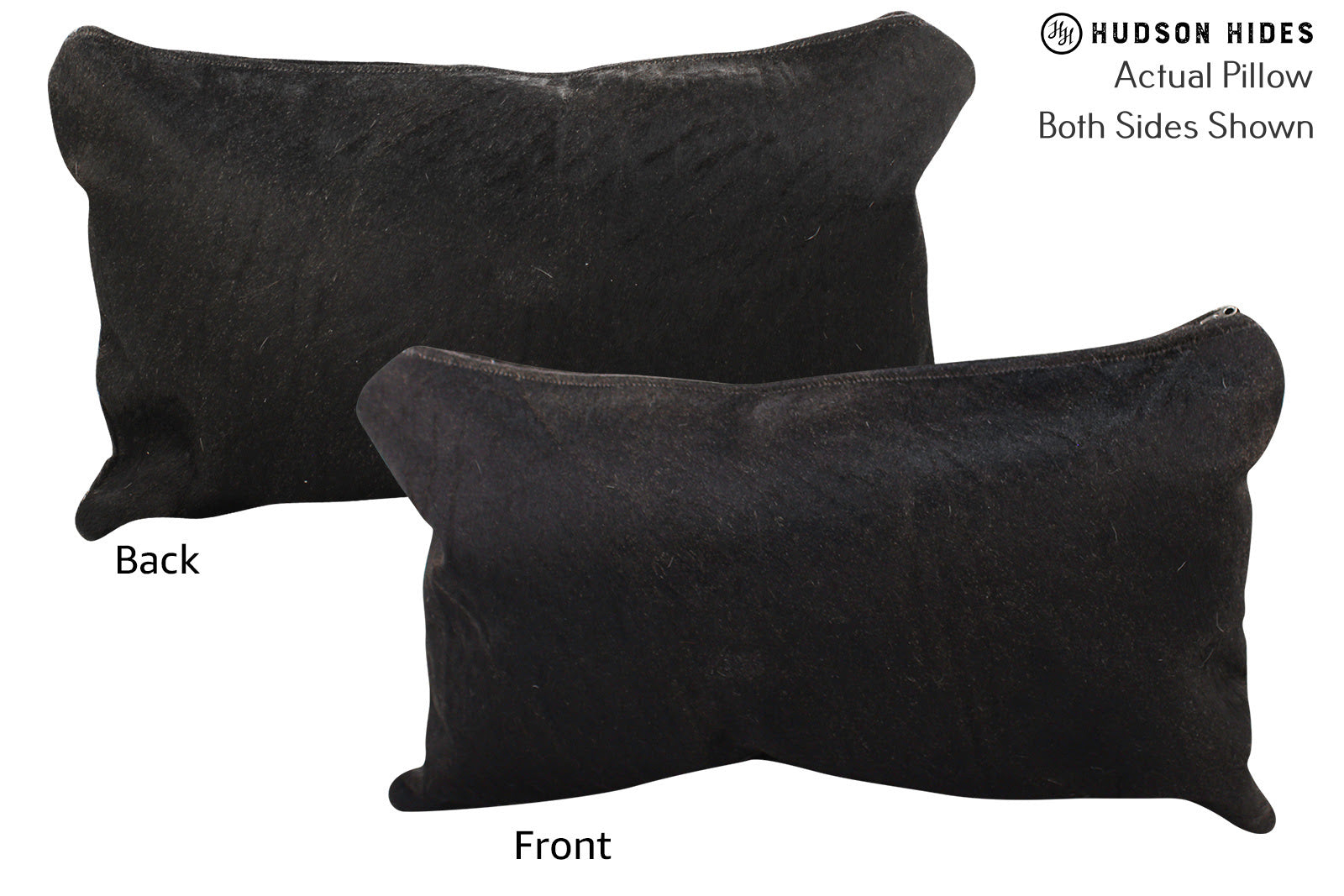 Solid Black Cowhide Pillow #72408