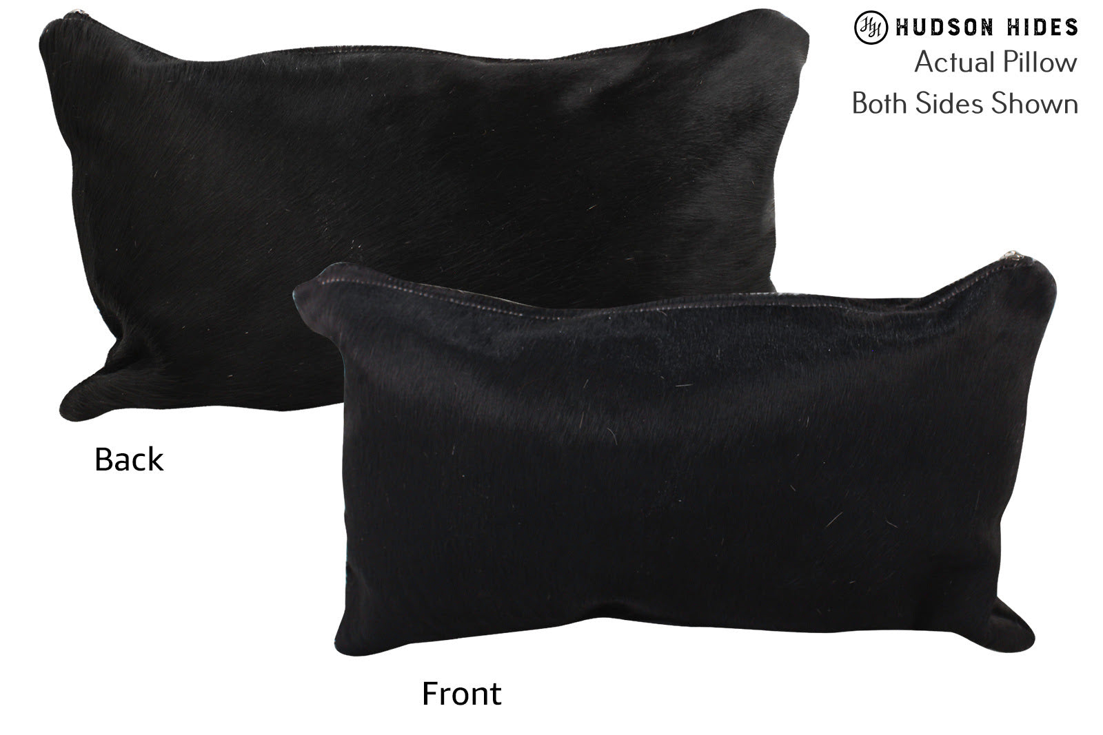 Solid Black Cowhide Pillow #72462